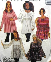 6814 EZ EMPIRE PEASANT/BABY DOLL/POET TOPS PATTERN 4-8,10-14